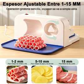 Cortadora de Carne Eléctrica, Rebanador de Alimentos Plegable con Cuchilla