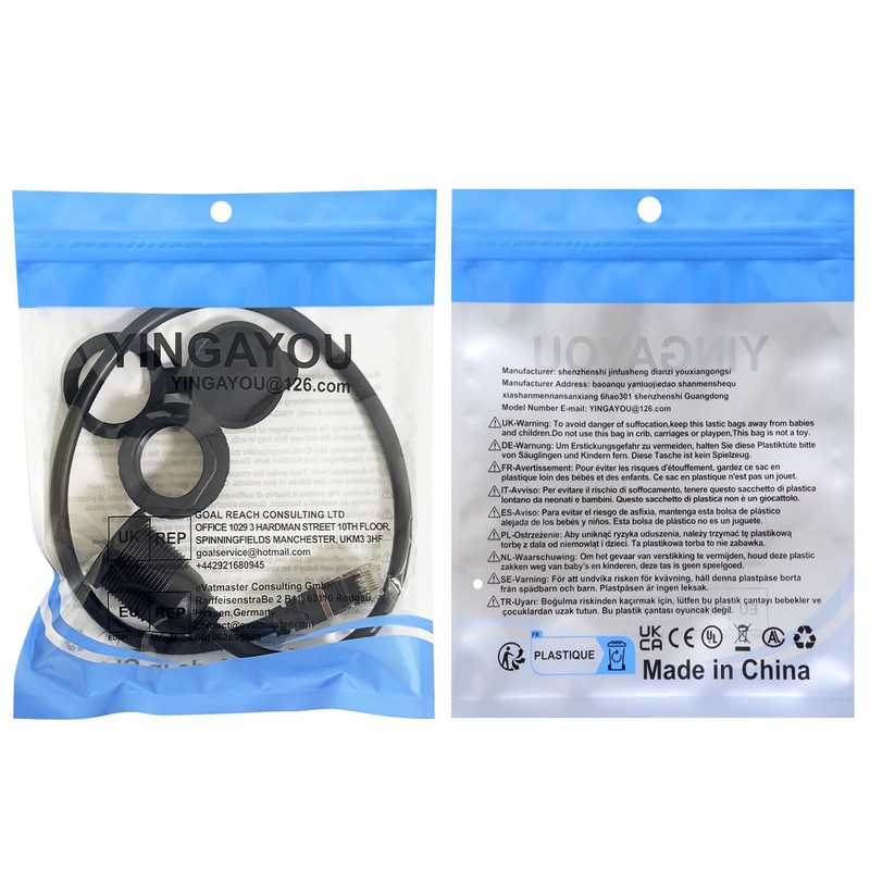 YINGAYOU Ethernet Threaded Fixed Extension Cable 1000Mbps RJ45 Male to