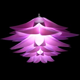 Lightingsky 20" (50cm) DIY IQ Jigsaw Puzzle Toy Lotus Flower Lamp Shade Ceiling Pendant for Room Decoration (1, Purple)