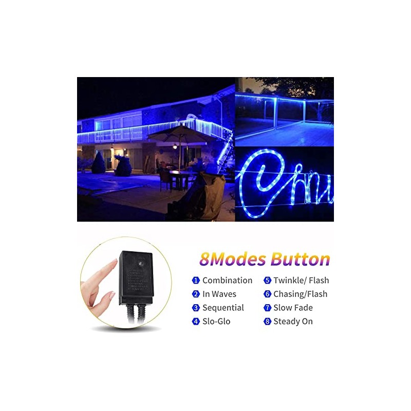 Dosyu 10M LED Navideña, 200LED 110V 2 cables Cuttable de