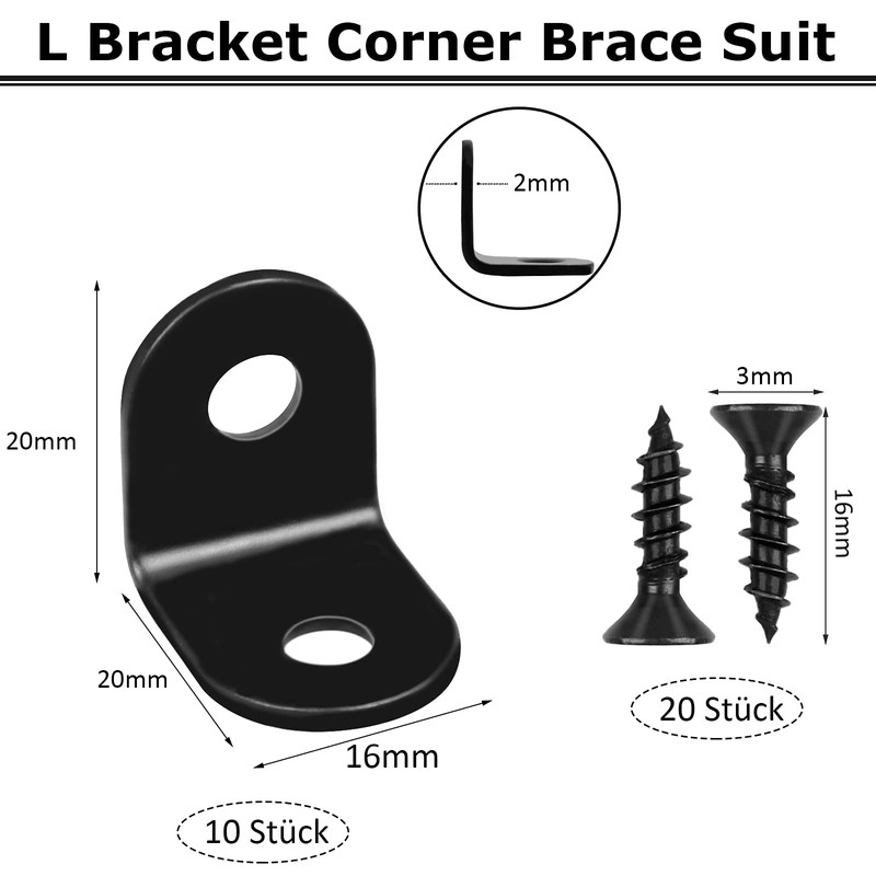 yeestone Small Angle Connector, 10 Pieces Metal Brackets, Yeestone Steel