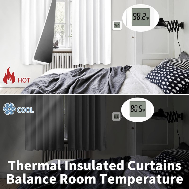 BGment Pure White 100% Blackout Curtains for Bedroom, Black Out