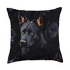 Black German Shepherd Pattern Design Throw Pillow