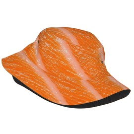 3D Funny Realistic Food Salmon Sushi Unisex Bucket Hat Summer Beach Sun Hat Packable Fisherman Hat
