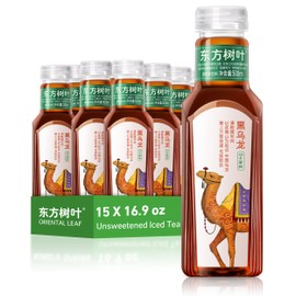 ORIENTAL LEAF Unsweetened Iced Tea – Bottled Black Oolong Tea, 16.9 FL oz bottles (Pack of 15), Brewed Tea Drinks, Sugar Free, 0 Calories