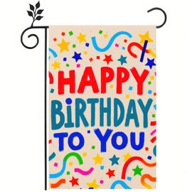 BlissYard Happy Birthday Yard Flag 12x18 Inch Double Sided Birthday Outdoor Farmhouse Lawn Banner Party Celebration Flag Party Decorations Supplies for Indoor Outdoor Lawn Polyester