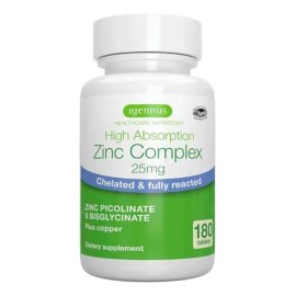 Igennus Zinc Quelado 25 Mg Igennus 180 Tabletas