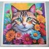 Fabric Panel 8"x8" Cat 100% Cotton Quilting Sewing Square AM2475