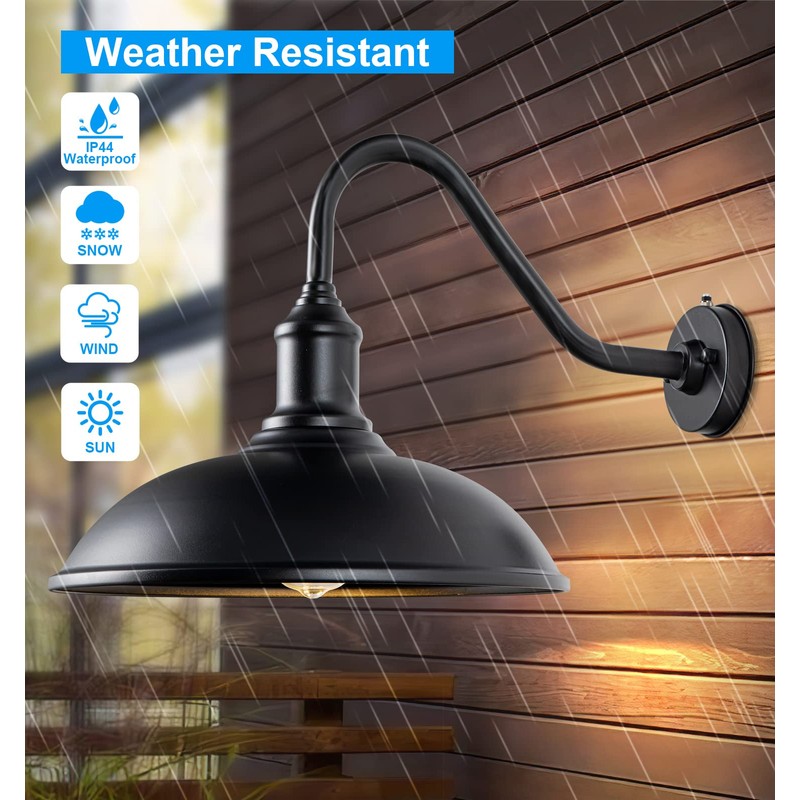 FORMAIMI 15" Large Barn Light- Dusk to Dawn Outdoor Gooseneck