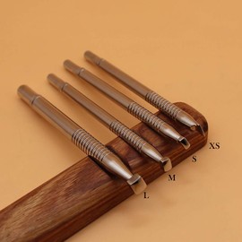 Leather Stamping Tool Carving Tools 304 Stainless Steel Professional Stamp Tools Leather Edge Punch DIY LeatherCrafts (Full Set (XS+S+M+L))