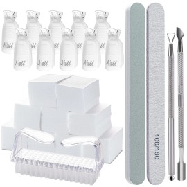 Hoewina Gel Polish Remover Tools Kit Brush, Cuticle Pusher & Peeler (Clear)