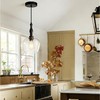 Black Pendant Lights Kitchen Island Bell Shape Clear Glass Hanging