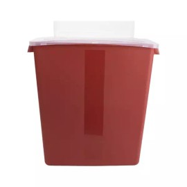 Rubbermaid 메데겐 샤프 컨테이너 3갤런 빨간색/검정색 큰 비틀림 경로 뚜껑 12.5인치 x 13.5인치 6인치 각각 Medegen Sharps Container 3 Gallon Red/Black Large Twist Lock Lid 12.5" x 13.5" x 6" Each