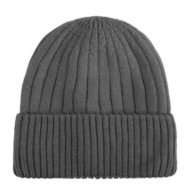 LiuSuper 30% Wool Beanies for Men and Women, Unisex Warm Wool Hats for Men, Fleece Lined Wool Cuffed Cap, Winter Knit Hat for Women Dark Grey