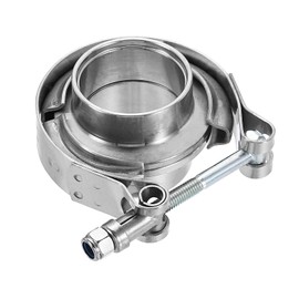 V Band Clamp with Flange, 304 Stainless Steel, 1.5 Inch, Silver