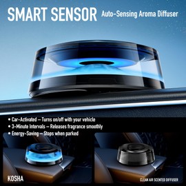 KOSHA Automobile Aroma Diffuser with LED Lights, Portable Car Air Freshener, Phone Base, 800mAh, Essential Oil Diffuser for Car & Home, Non-Slip
