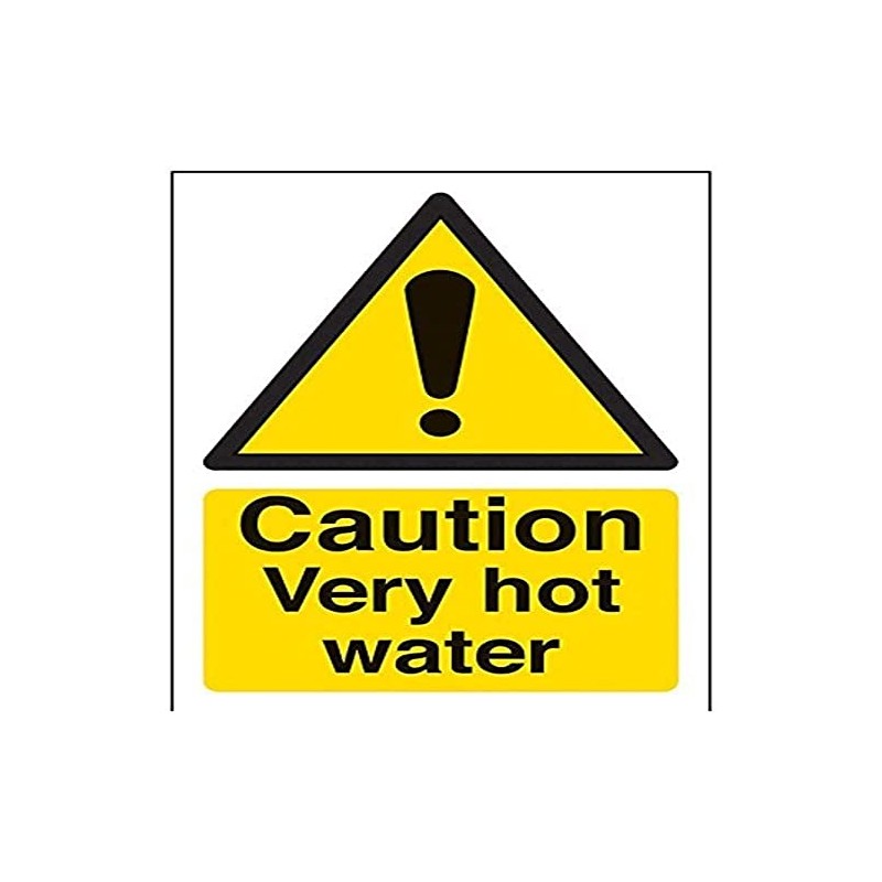 V Safety 62007AG-R Caution Very Hot Water Sign - Portrait