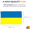 Happium Double Sided Ukraine National Flag Banner with Two Brass