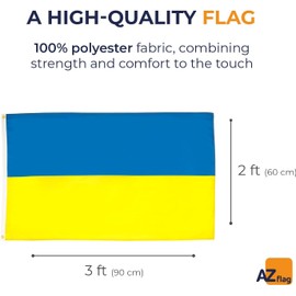 Happium Double Sided Ukraine National Flag Banner with Two Brass Grommets Flags Banner Large Ukrainian National Flags for Parade Patriotic Activities Garden Home Decor 3x5ft