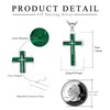 YueYuan Cross Necklace for Women Men 925 Sterling Silver Green