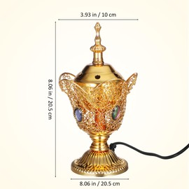 Toyvian Bruciatore di incenso elettrico in metallo per chiese del Medio Oriente, bruciatore di incenso vintage (spina europea)