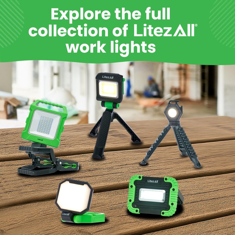 LitezAll 2000 Lumen Rechargeable Work Light with Stand – Tripod