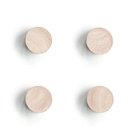 Zeller 11244 Wooden Magnet Set of 4 Approx. Diameter 2.2 x 1.5 cm
