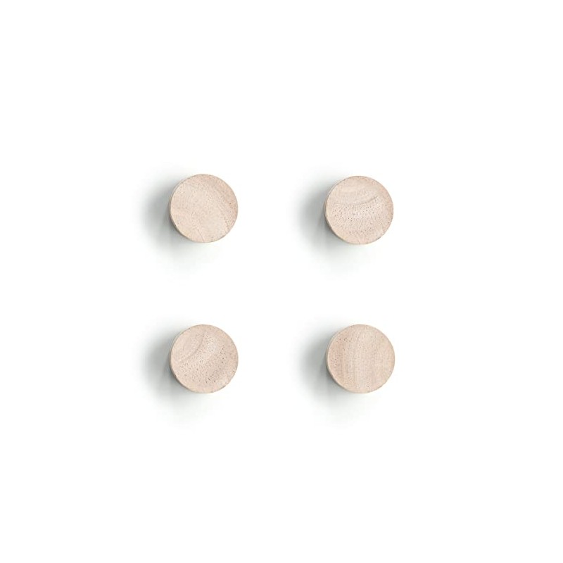 Zeller 11244 Wooden Magnet Set of 4 Approx. Diameter 2.2