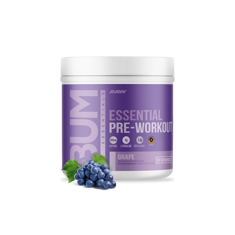 Raw cbum essential pre workout pre entreno 30 servicios sabor
