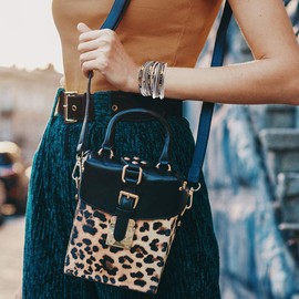 TASBERN Leather Wrap Bracelet Multi Strands Leopard Print Wrap Around Leather Cuff Bracelets Silver Grey Magnetic Clasp Jewelry Gift for Women