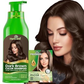 Herbishh Hair Color Shampoo for Gray Hair – Magic Hair Dye Shampoo – Colors Hair in Minutes–Long Lasting–500 Ml–3-In-1 Hair Color for Women & Men –Amm