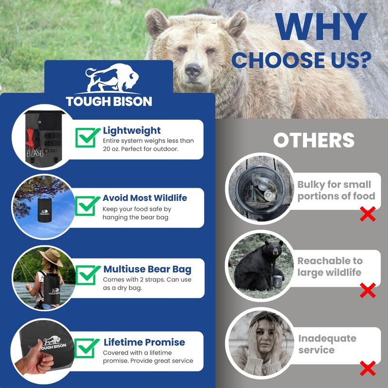 Tough Bison Bear Bags for Food Backpacking Bear Bag Hanging