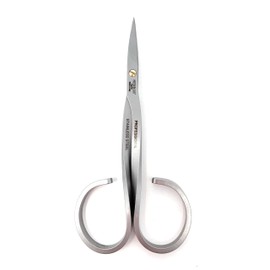 Henbor Professional Premium Stainless Steel Manicure Cuticle Scissors - Cuticle Trimmer for Precision Cut, Handcrafted In Italy With Genuine Leather Shpitser Case