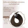 Hetto Micro Loop Hair Extensions Human Hair Brown Micro Beads
