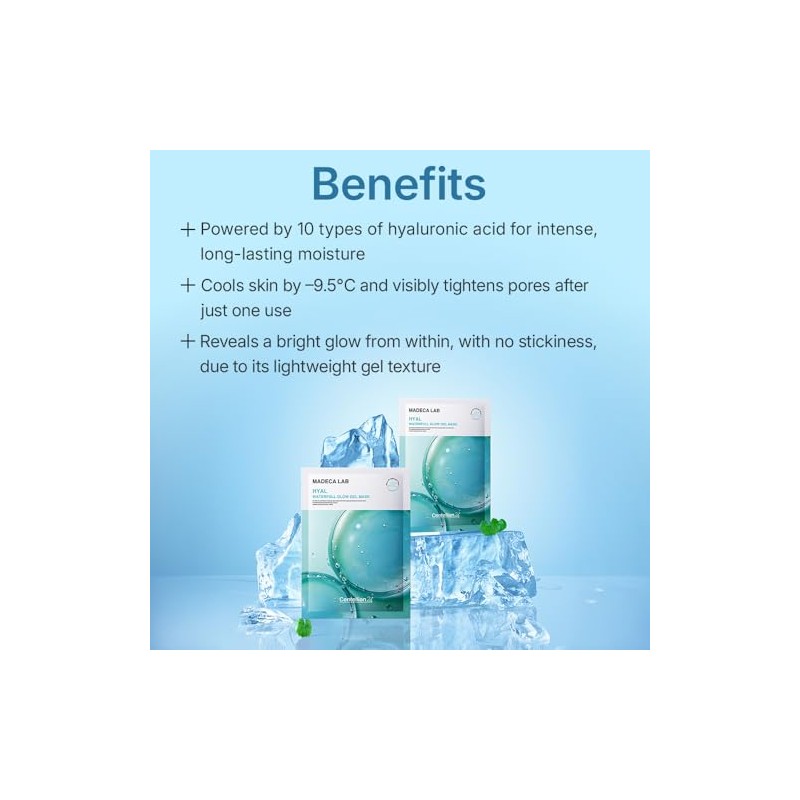 Centellian24 Hyal Waterfull Glow Gel Mask, 5 Piezas