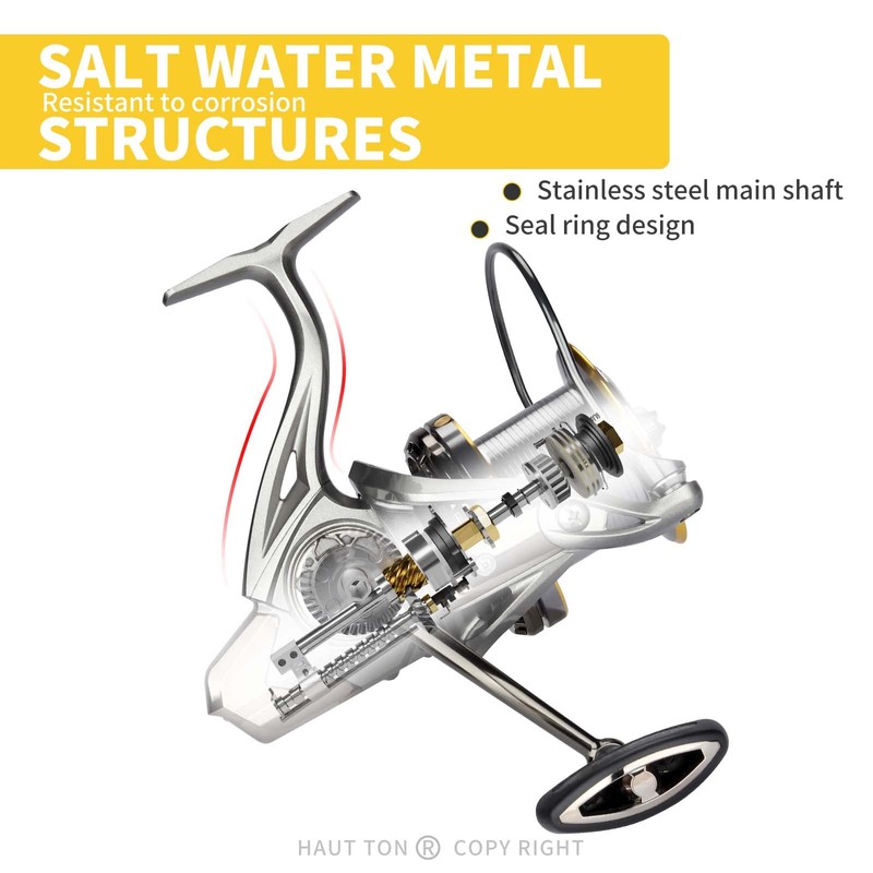 HAUT TON Spinning Reel 10000 Series Advanced Version,17+1BB Graphite Frame