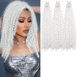 3X Passion Twist Crochet Braids Hair White Pre-Separated Synthetic Curly Braiding Hair 14 Inch 3 Packs Pre-twisted Passion Twist Braiding Hair Pre Looped Crochet Braids for Black Women(14INCH,60#)