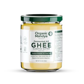 A2 Desi Grass-Fed Ghee Clarified Butter, Pasture Raised, Lactose Free, Stress-Free Cattle (16 Oz / 475 ml) by Organic Mandya