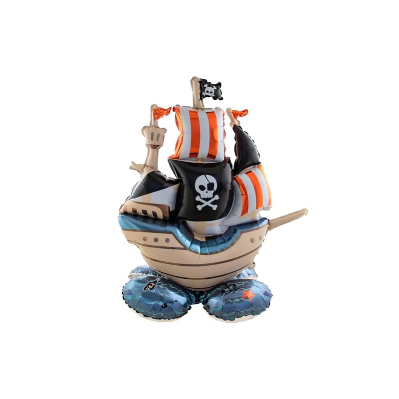 Folat 62940 Palloncino Pirati di Compleanno Palloncini Alluminio in Piedi