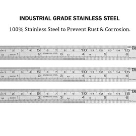 Ruler Metal Straight Edge Ruler Stainless Steel Ruler 6 Inch Ruler Set Rulers Bulk 2 Pack