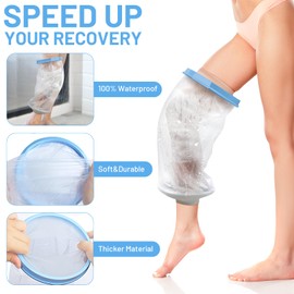 Waterproof Knee Cast Cover for Shower Extra Large, Knee Shower Cover Post Surgery, Knee Surgery Shower Cover, Knee Wound Covers for Showering, Acl Surgery Recovery Must Haves Plus Size