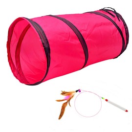 iCAGY Cat Tunnel for Indoor Cats, Pet Cat Kitten Rabbit Play Toys Tube Tunnel Interactive Crinkle Pop Up 20"