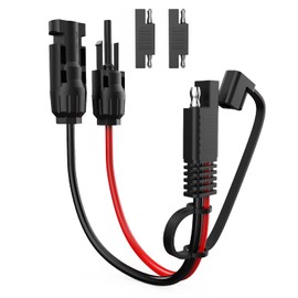 BERLAT Solar Extension Cable - 10AWG, 30cm with 2 SAE Polarity Reverse Adapters