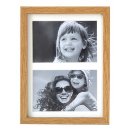 BD ART 17 x 23 cm (7 x 9-Inch) - Multiple Aperture Picture Frame for 2 Photos 4 x 6-Inch, OAK