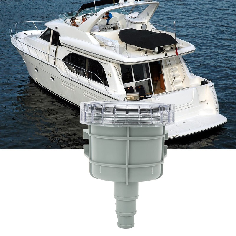 Fockety Seawater Screen Filter, ABS Plastic Transparent Housing Connections in