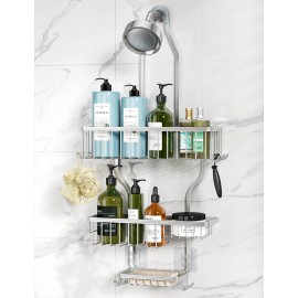 YASONIC Shower Caddy Hanging - Never Rust Shower Organizer - Aluminum Over Th...