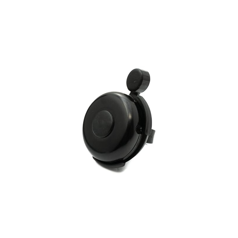 SYSTEM-S Bicycle Bell Shiny in Retro Look Aluminium in Black