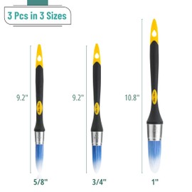 Bates- Trim Brush Set, 5/8”, 3/4” and 1”, Trim Paint Brush, Small Paint Brush, Trim Brushes for Painting, Small Brushes for Painting, Paint Brush for Trim, Paint Brushes for Walls