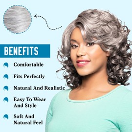 Foxy Silver Rose Wig, Stylish Wigs, Natural-Looking Synthetic Wig for Effortless Elegance and Comfort, Natural Looking Realistic Bangs Wigs for Women (4 - Brown)