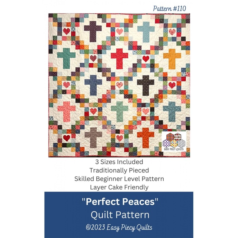 Easy Piecy Quilts LLC Perfect Peaces Quilt Pattern, Multi